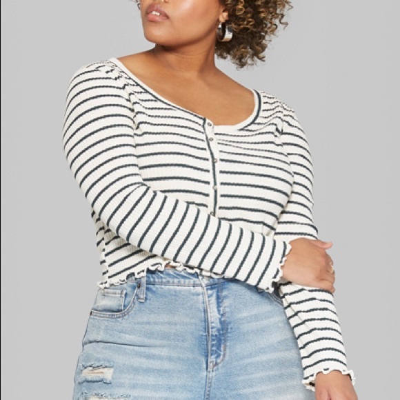 Wild Fable Ribbed Button Up - Picture 1 of 6